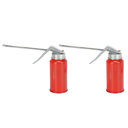 2Pcs Oil Spray Bottle, 200ml Cold Rolled Steel Hand Pump Oil Cans for Rolling Bearings Motorcycles, Efficient Lubrication with Curved Pressing Handle, for Bikes, Cars, Home