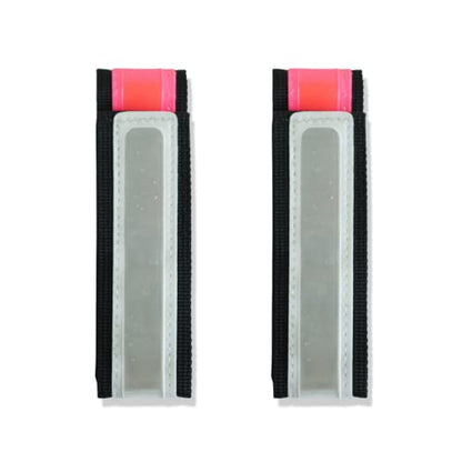 Vincita Reflective Bands - Highly Visible Safety Reflective Bands for Cycling, Walking, Running, and Hiking - Suitable with Molle Webbing On Backpack (Pair of 2) - color: Pink/White