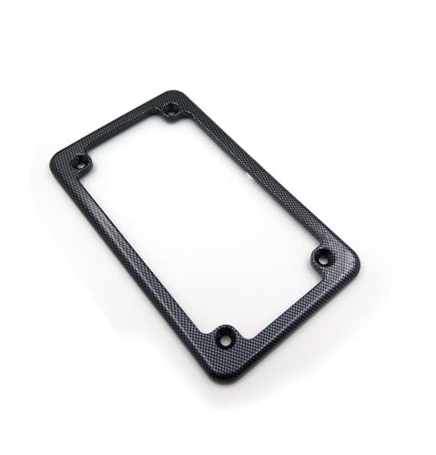 Billet Aluminum Motorcycle License Plate Frame 7x4 Inch Black Finish Fits Universal Custom Chopper Springer Mini Bike and Metric Cruisers - color: Carbon Fiber, size: Classic