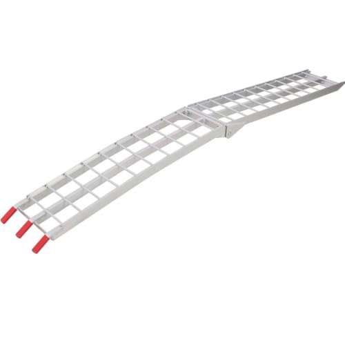 7.5 FT Aluminum Loading Ramps 1500 LBS Capacity Folding ATV Ramps for Pickup Trucks 2 Pack Lightweight Truck Ramps with Load Straps for ATV UTV Motorcycle Dirt Bike Lawn Mower Trailer Silver