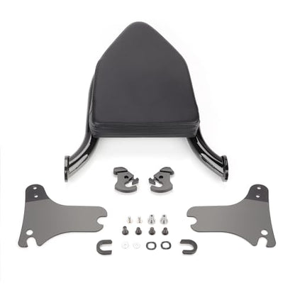 Motorcycle Rear Passenger Sissy Bar Backrest, Detachable Rear Backrest Cushion Pad Fit for Harley Touring CVO/Road King Street Road Electra Glide 1997-2008(Black) - color: Black