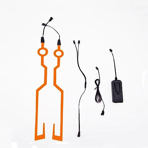 Motorcycle helmet light strip,Helmet EL Light Bar,Helmet Cycling LED Sticker Light Night Riding Signal Helmet Light for Motorcycle Bike Helmet (orange) - color: Orange