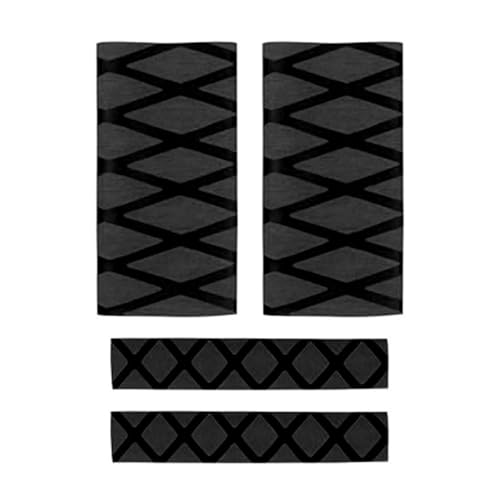 4 PCS Motorcycle Hand Grips Cover, Anti-slip & Non-sticky Heat Shrink Handlebar Protector, Personalized Sporty Style Handlebar Decorations, for Most Scooters, Off-Road ATVs (Black) - color: Black