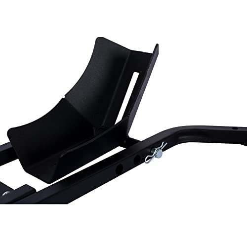 PAU_0K66807Y Black Adjustable Trailer Motorcycle Wheel Chock Stand Heavy Duty Tube Front with high Grade, One Size