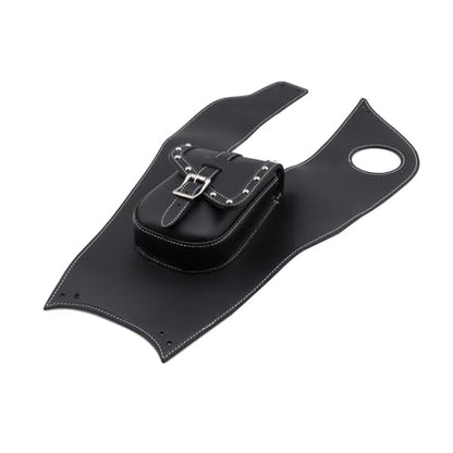 Motorcycle Black Artificial Leather Tank Cap Panel Bag Gas Tank Bag For Yamaha V-Star XVS650 1999-2007