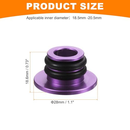HARFINGTON Bar End Plugs Aluminum Handlebar End Caps Bike Plugs 0.57oz with Matching Rings for MTB Road BMX Fixed Gear Bike, Purple - color: Purple