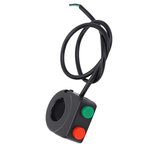 Qiilu Universal 7/8inch ABS Plastic Handlebar 12V Horn Head Light Black On Off Button Handlebar Switch Fit for Motorcycle Scooter E Bike Black