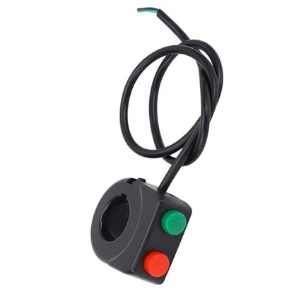 Qiilu Universal 7/8inch ABS Plastic Handlebar 12V Horn Head Light Black On Off Button Handlebar Switch Fit for Motorcycle Scooter E Bike Black