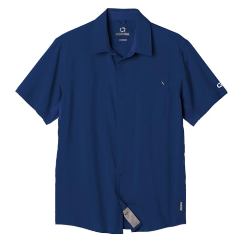 Club Ride Apparel Protocol Short Sleeve Cycling Jersey - Men's Snap Down Biking Top - color: Mood Indigo, size: X-Large