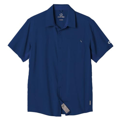 Club Ride Apparel Protocol Short Sleeve Cycling Jersey - Men's Snap Down Biking Top - color: Mood Indigo, size: X-Large