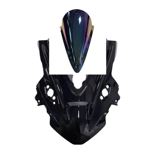 Motorcycle Windshield for 675SR CF675SR CF 675SR-R Motorcycle Double Bubble Windscreen Screen Windshield Wind Deflectors Accessories - color: Glossy Black Iridium