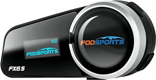 Fodsports FX6S Motorcycle Helmet Bluetooth, 1000M Motorbike Intercom Bluetooth, 6-Way Motorcycle Helmet Communication System/Voice Dial/Universal Pairing/FM Radio(1 Pack) - size: 1 Pack FX6S