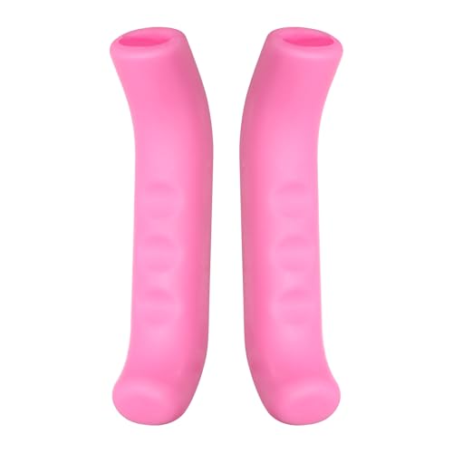 HARFINGTON 1 Pair Bike Brake Lever Cover Silicone Anti-Slip Pink | Brake Lever Grip Protector Handle Protection Covers Sleeve for Mountain Road Bike Cycling - color: Pink