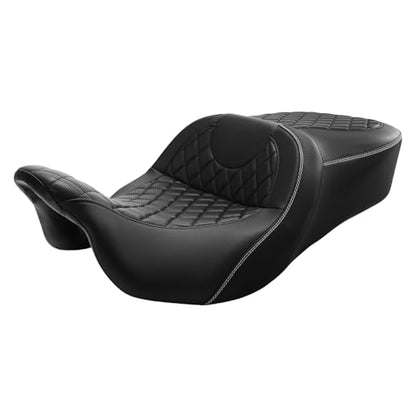 River Seat - SLMOTO Hammock Seat Motorcycle Seat Cushion fit for Harley Touring Road King Street Glide Road Glide Electra Glide 2009-2023 - color: A Style Black