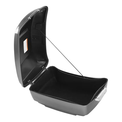 TCMT King Motorcycle Trunk Fit for Harley Touring 2014-2025 CVO Road King Road Glide Street Glide Electra Glide Ultra Limited Pack Dark Platinum Pinstripe - color: Dark Platinum Pinstripe(No Speaker Holes)