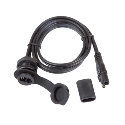 Tecmate OptiMATE Cable O-40, Weatherproof SAE socket, panel mount, Black - style: OptiMATE PANEL MOUNT: SAE to SAE - 40"