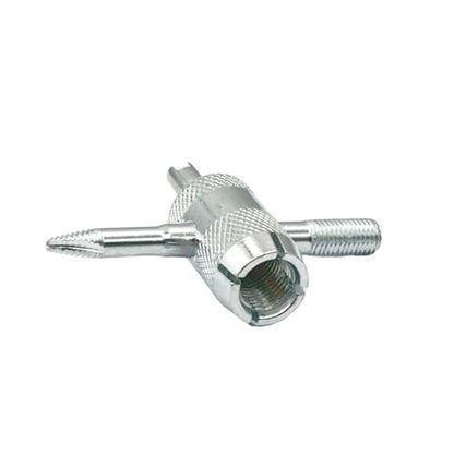 1Pcs 4-Way Tire Valve Stem Core Removal Tool, 4-in-1 Tyre Valve Core Tool Tire Stem Core Wrench Multifunctional 4 Way Valve Stem Remover Tire Repair Tool Compatible with Car Motorcycle Bicycle