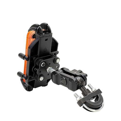 Motorcycle Phone Mount Holder, Motorcycle Cell Phone Holder with Vibration Dampener, 360° Rotate Adjustable Bike Phone Mount Handlebar Cellphone Holder for 5.2''-6.6'' Smartphones