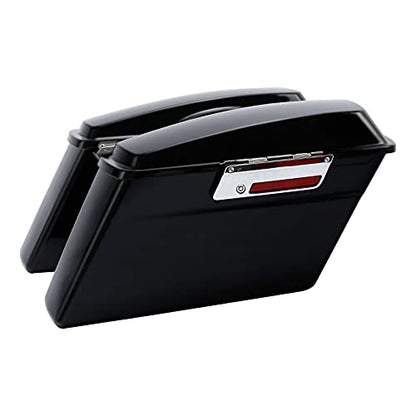 SLMOTO Hard Saddle bags Saddlebag Trunk W/Latch Keys Fits For Harley Touring Road Glide Road King Street Glide Electra Glide 1994-2013 - color: Matte Black