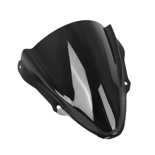 Motorcycle Windscreen Windshield Replacement for Kawasaki Ninja ZX6R ZX-6R ZX 6R Ninja 2024 2025 2026 PC Windscreen Double Bubble (Black) - color: black