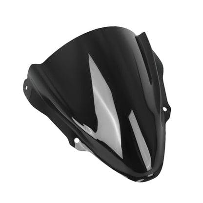 Motorcycle Windscreen Windshield Replacement for Kawasaki Ninja ZX6R ZX-6R ZX 6R Ninja 2024 2025 2026 PC Windscreen Double Bubble (Black) - color: black