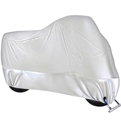 Motorcycle Cover Full Car Sun Protection Dust No Ear Thickened Oxford Cloth Rain(Silver) - color: Silver