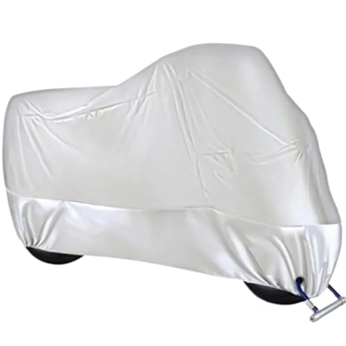 Motorcycle Cover Full Car Sun Protection Dust No Ear Thickened Oxford Cloth Rain(Silver) - color: Silver
