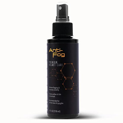 Molecule Helmet Anti-Fog Spray | Premium Helmet Care Spray | Reduces Fogging & Improves Visibility for Helmet Visors, Goggles & Windscreens | Cleans Dirt & Residue | 4 oz + 1 Microfiber Towel