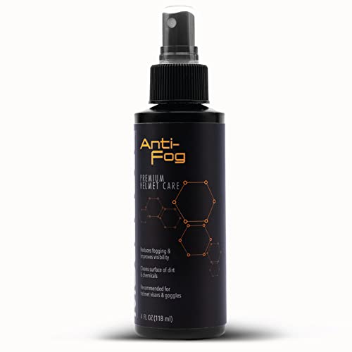 Molecule Helmet Anti-Fog Spray | Premium Helmet Care Spray | Reduces Fogging & Improves Visibility for Helmet Visors, Goggles & Windscreens | Cleans Dirt & Residue | 4 oz + 1 Microfiber Towel