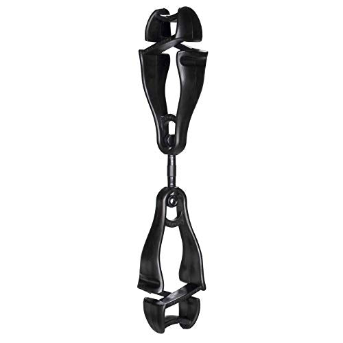 Ergodyne Squids 3420 Swiveling Glove Clip Holder with Dual Clips - color: Black - Single, size: 1 Count (Pack of 1)