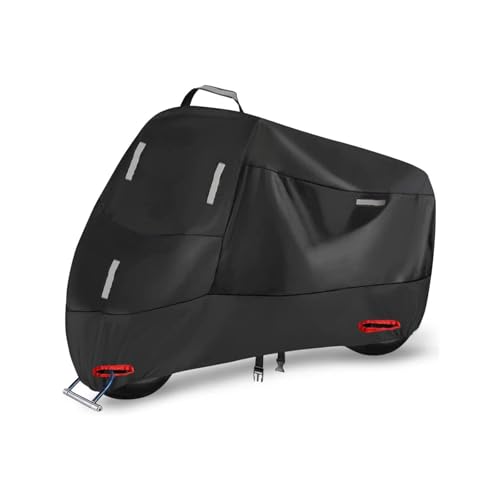 Heavy Duty Motorcycle Cover for Yamaha Majesty 400 2004-2012 2013 2014 2015 2016, Outdoor Rain and Snow Motorcycle Protective Cover, All Season Protection Covers with Lock-Holes & Storage Bag - color: B Black Red