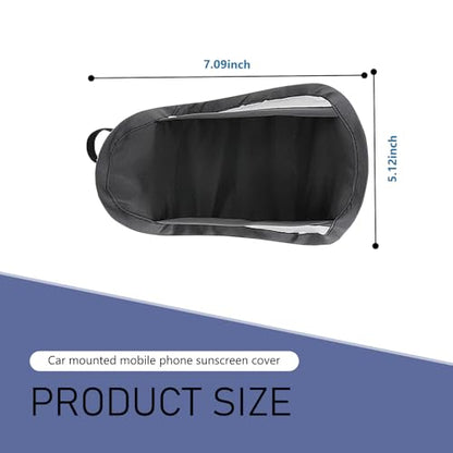 Shakas Mobile Phone Sun Shade, Heat-Insulating and Anti-Glare Cell Phone Protective Cover, No Blocking of Sight Portable Foldable Navigation Screen Holder Umbrella Cover, for Cars Motorcycles (Black)