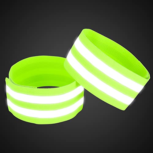 X AUTOHAUX 8pcs Reflective Bands for Arm High Visibility Night Cycling Riding Reflector Tape Straps Bracelet - color: Green