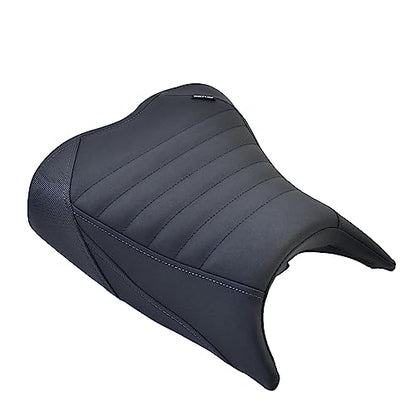 Upgrade Soft PU leather Front Driver Rider Seat Passenger Pillion Seat Cushion Comfortable compatible for ninja 400 Z400 Z-400 Accessories 2018-2024 (Front Seat-Black) - color: Black