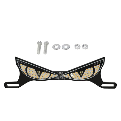 Motorcycle Brake Light, Eye Shape License Lamp, Rear Plate Safety Light, Sturdy Waterproof Design, High Visibility Function, Premium Riding Accessory, Night Commuting Use 7.48x1.97x0.2 Inches - color: Snake eye lamp-white+yellow flash