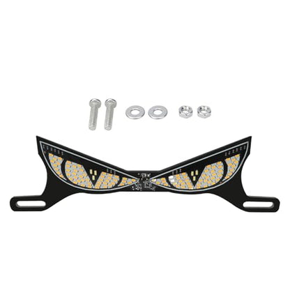 Motorcycle Brake Light, Eye Shape License Lamp, Rear Plate Safety Light, Sturdy Waterproof Design, High Visibility Function, Premium Riding Accessory, Night Commuting Use 7.48x1.97x0.2 Inches - color: Snake eye lamp-white+yellow flash