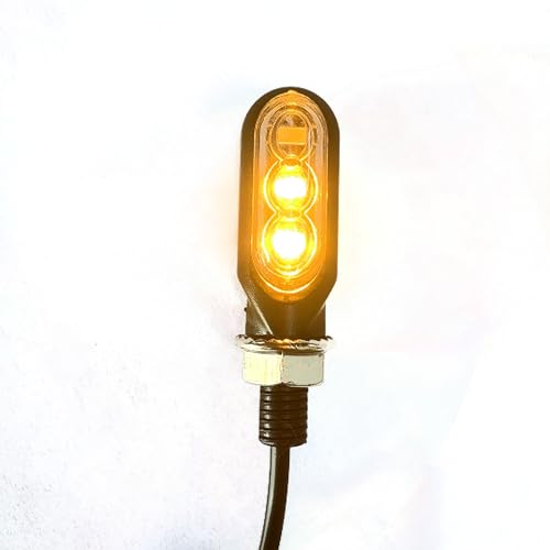 Motorcycle Turn Signal LED Lights,3LEDs Super Bright Mini Indicator Lights Three Modes License Plate Lights Taillight For Trailer Truck Car(2pcs Amber)