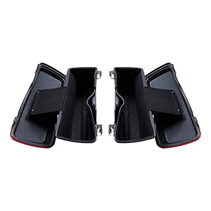 SLMOTO Red Hard Saddlebag Fit For Touring Road King, Road Glide, Street Glide, Electra Glide, Ultra-Classic FLT, FLHT, FLHTCU, FLHRC 1994-2013 - color: Red
