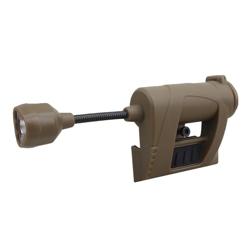 Tactical Airsoft Helmet Light, with IR/Red/Green LED Task Lamp Bendable Survival Compatible with Fast and ARC Rail(Brown) - color: Brown