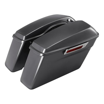 HR3 Gauntlet Gray Metallic Hard Saddlebags Compatible with 2021 Street Glide Special FLHXS Ultra Limited FLHTK (Replace for OEM) Fit for 2014-2023 Harley Touring Models - color: Gauntlet Gray Metallic