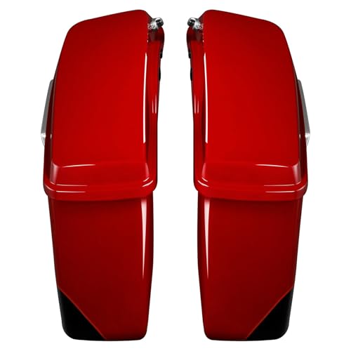 HR3 Billiard Red/Vivid Black Hard Saddlebags Compatible with 2020 Road Glide Limited FLTRK 2021 Ultra Limited FLHTK (Replace for OEM) Fit for 2014-2023 Harley Touring Models - color: Billiard Red / Vivid Black