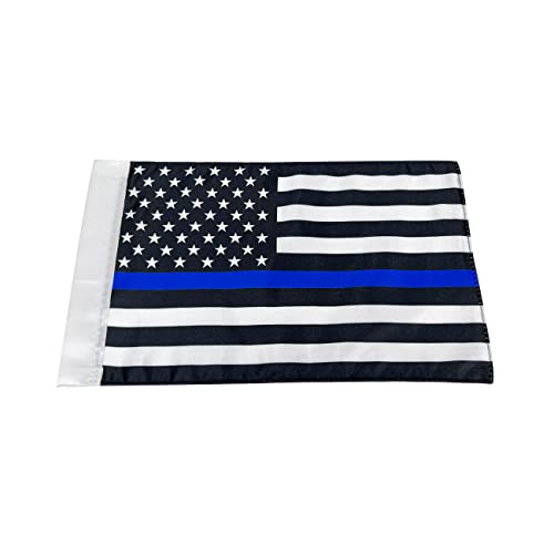 Motorcycle Flag,Thin Blue Line USA American Flag,Double Sided Double Stitched Motorcycle Flag 7x10 - color: blue