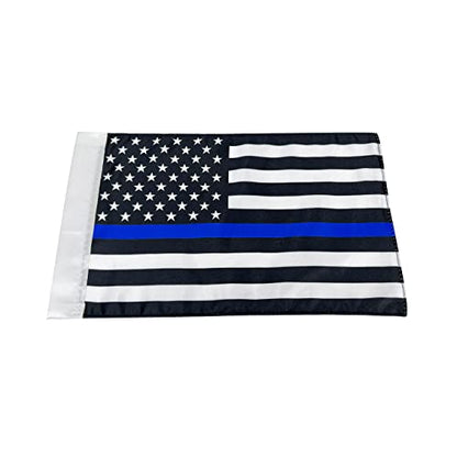Motorcycle Flag,Thin Blue Line USA American Flag,Double Sided Double Stitched Motorcycle Flag 7x10 - color: blue