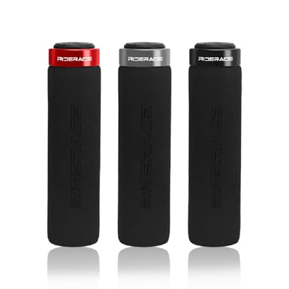 Bike Handlebar Grips,Single Lock On Anti-Slip Foam Mountain Bike Grips,Shock-Absorbing Comfortable,for MTB/BMX/Folding Bicycle - color: gray and black
