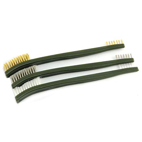 6-Pack Double-Ended Cleaning Brushes (2 Stainless Steel + 2 Brass + 2 Nylon)