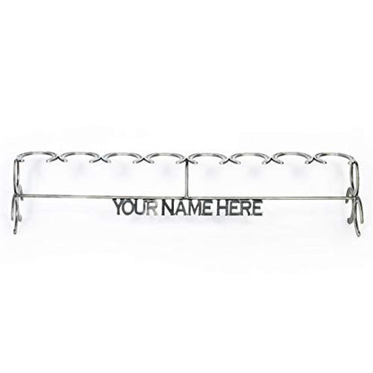 Rustic Custom Name Horseshoe Boot Rack - The Heritage Forge