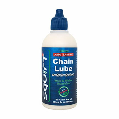 Squirt Chain Lube for Bikes 120 ml – Long-Lasting Lubricant for All Bike Chains – All-Weather Dry Bike Chain Lube to Reduce Noise & Chainsuck – Bicycle Tools & Maintenance Aid | bike-oils - size: 1 Pack, 120 ml