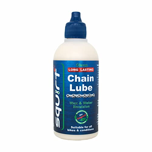 Squirt Chain Lube for Bikes 120 ml – Long-Lasting Lubricant for All Bike Chains – All-Weather Dry Bike Chain Lube to Reduce Noise & Chainsuck – Bicycle Tools & Maintenance Aid | bike-oils - size: 1 Pack, 120 ml