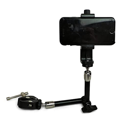 Universal Smartphone and Action Camera Mount for Small Diameter Tubing (3/4" to 1.5") – Machined Aluminum Holder with Quick-Adjust Arm for Outdoor, ATV, UTV, Boats, and Tree Stands