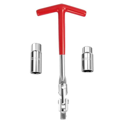 T-Handle Spark Plug Socket Wrench Set - 3Pcs Universal 16mm (5/8") & 21mm (13/16") Heavy Duty Spark Plug Remover and Installer Tool for Motorcycles, Lawn Mowers, Small Engines, Automotive - style: 3PCS